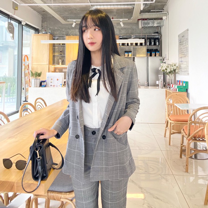 Sét Áo Và Quần Dài kẻ Crô, sét bộ kẻ  2 lớp Hachidesigns | BigBuy360 - bigbuy360.vn