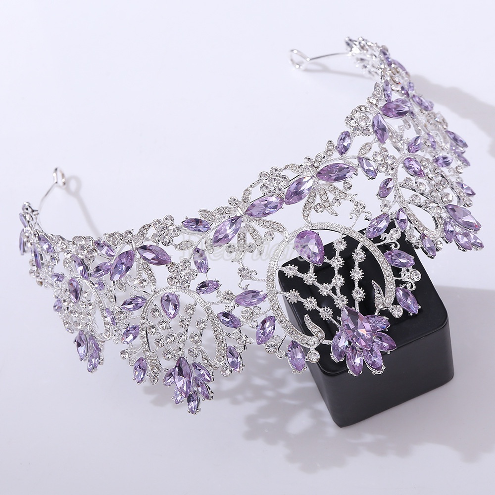 Phụ Kiện Cài Tóc Hình Vương Miện Đính Đá Sang Trọng Cho Cô Dâu