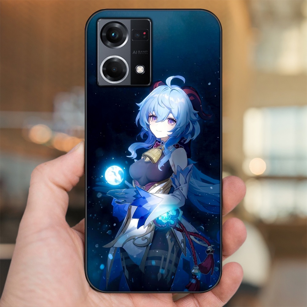 Ốp lưng Oppo Reno 8 4G viền đen in hình Ganyu Genshin Impact