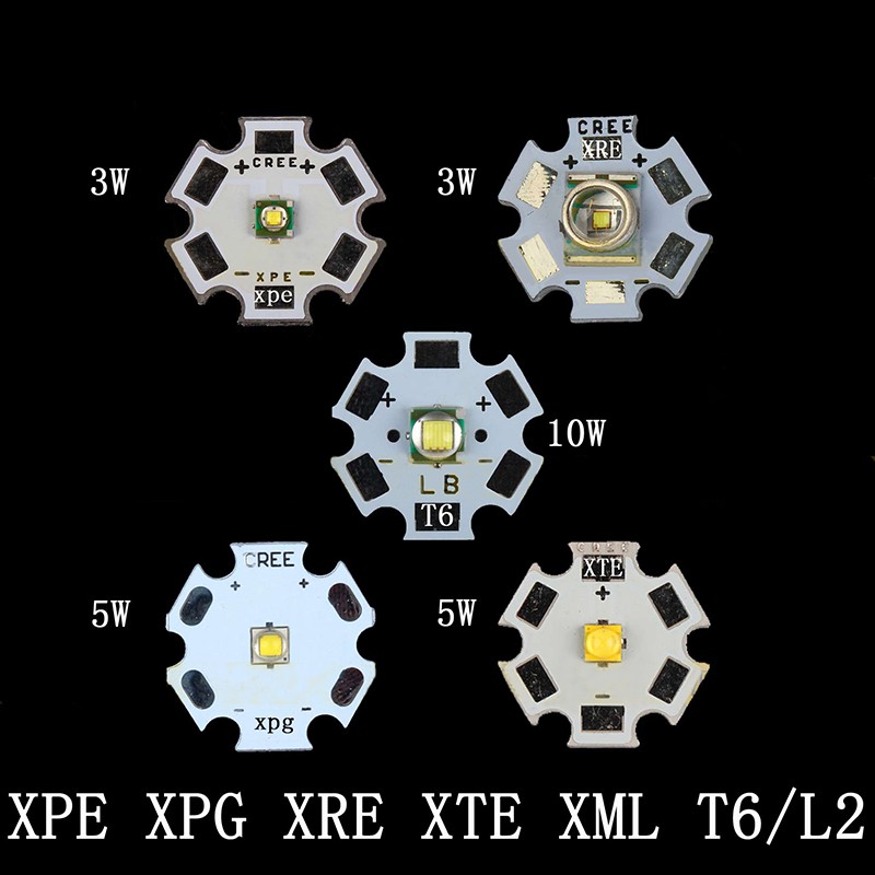 1 Chiếc CREE XPE2 3W / XRE Q5 3W / XTE R5 5W / XPG2 R5 5W / 10W XML XM-L T6 / L2 / Đế 20mm