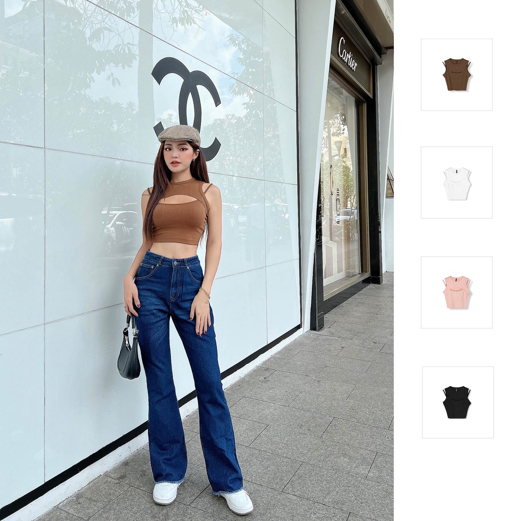 Áo Croptop Nữ Two Layers , Chất Vải Thun Gân Thoải Mái , WC000243 ,SOMEHOW