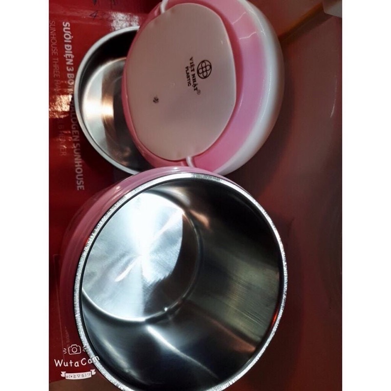 Hộp cơm giữ nhiệt 2 ngăn ruột Inox hãng Việt Nhật