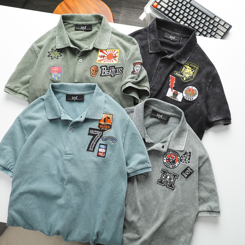 Áo Thun Polo Nam Có Cổ Wash Sticker Tay Ngắn Vải Cotton Cao Cấp INF PL002631 SOMEHOW