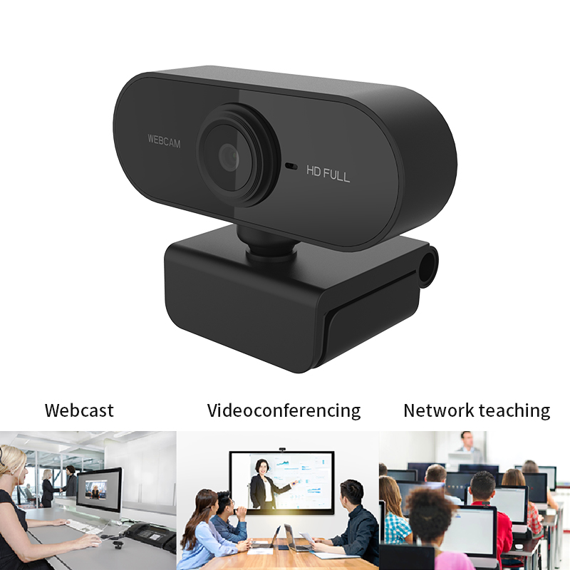 Lykry Webcam HD 1080P Built-in Microphone 360-degree Adjustable for Video Calling Live Streaming