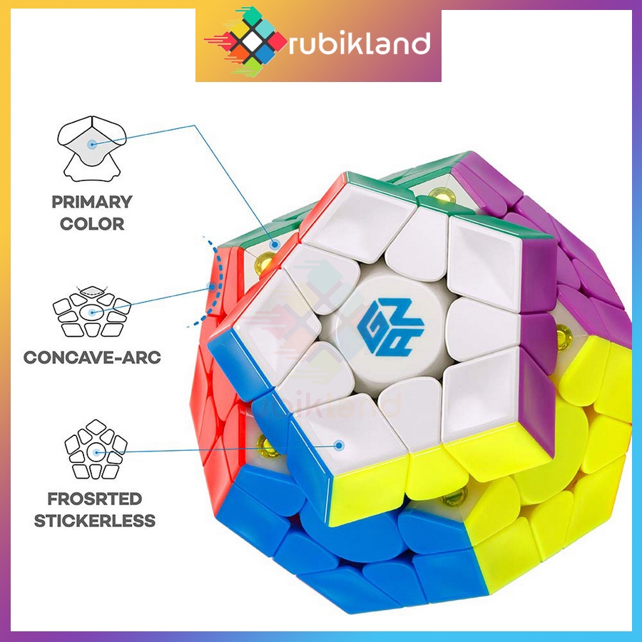 Rubik Gan Megaminx M Stickerless Rubic 12 Mặt Có Nam Châm Dòng Cao Cấp Flagship Đồ Chơi Trí Tuệ Trẻ Em