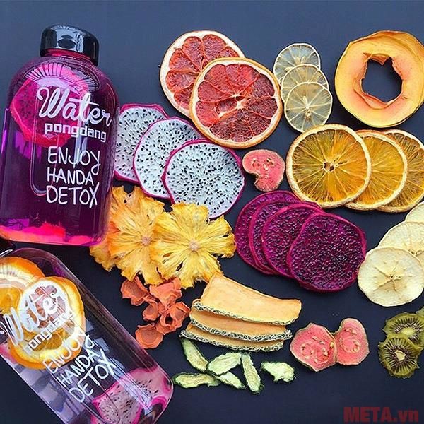 30 Set Gói Trà Detox hoa quả sấy khô giảm cân, DETOX KOREA Tặng bình Pongdang 600ml (ảnh thật)