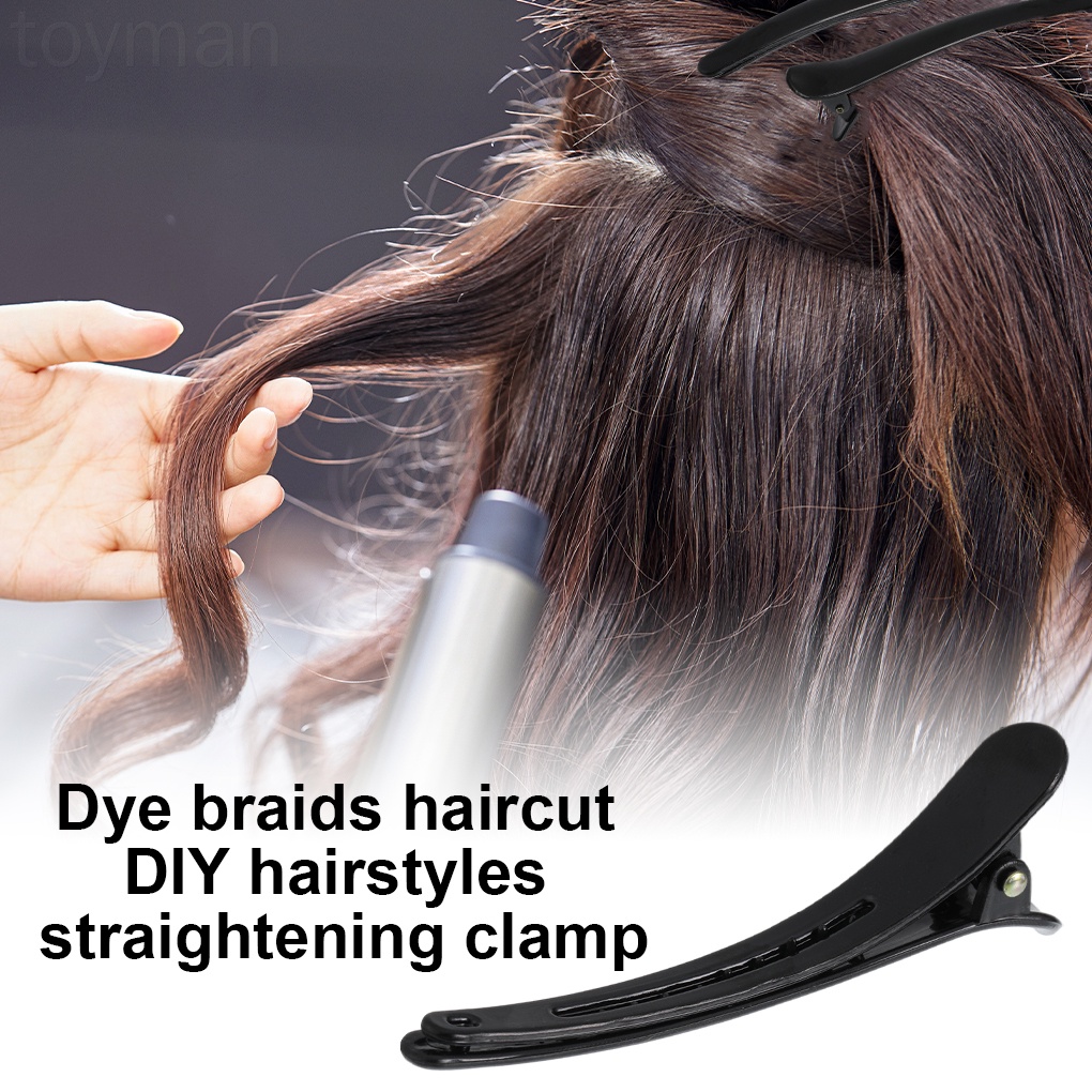 [Hàng mới về] Kẹp tóc dài màu đen bằng nhựa chống trượt cho thợ cắt tóc chuyên nghiệp