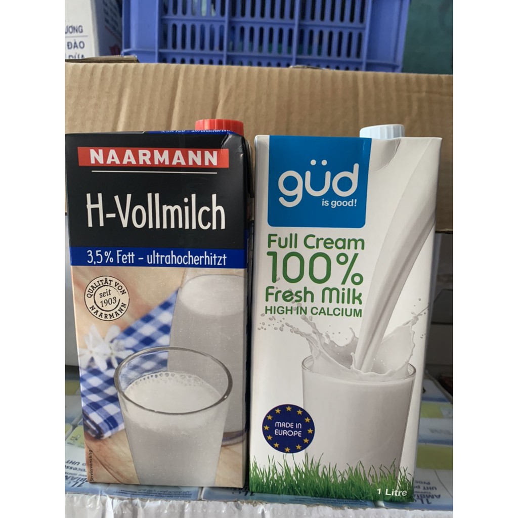 Sữa Tươi Nguyên Kem Không Đường Frischli / Naarmann / Anchor / GUD / Green Dale Hộp 1 Lít