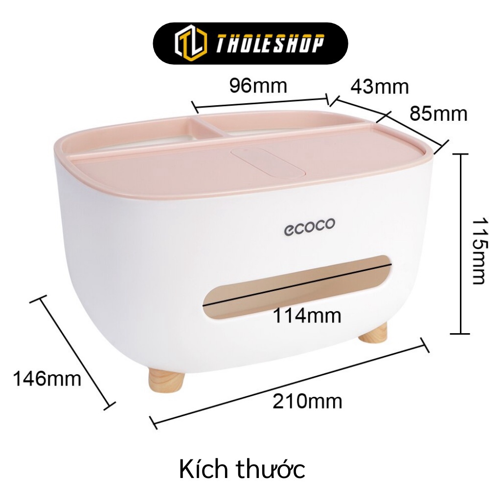 Hộp Đựng Khăn Giấy Ecoco GIGAHOME Hộp Giấy Ăn Để Bàn Sang Trọng Có Ngăn Để Đồ Đa Năng 1039