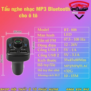 Tẩu Nghe Nhạc Mp3 Bluetooth - BT 808