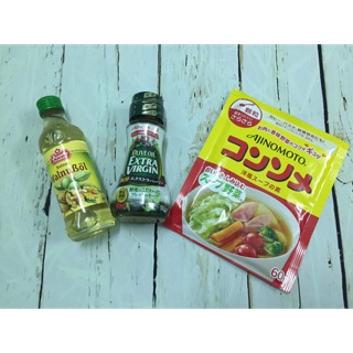 Combo dầu óc chó, dầu oliu và hạt nêm cho bé