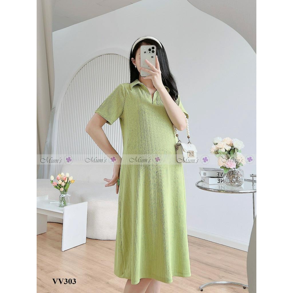 ĐẦM BẦU CÔNG SỞ MUM'S SHOP  FREESHIP  Váy bầu xinh tăm xanh cốm cổ đức
