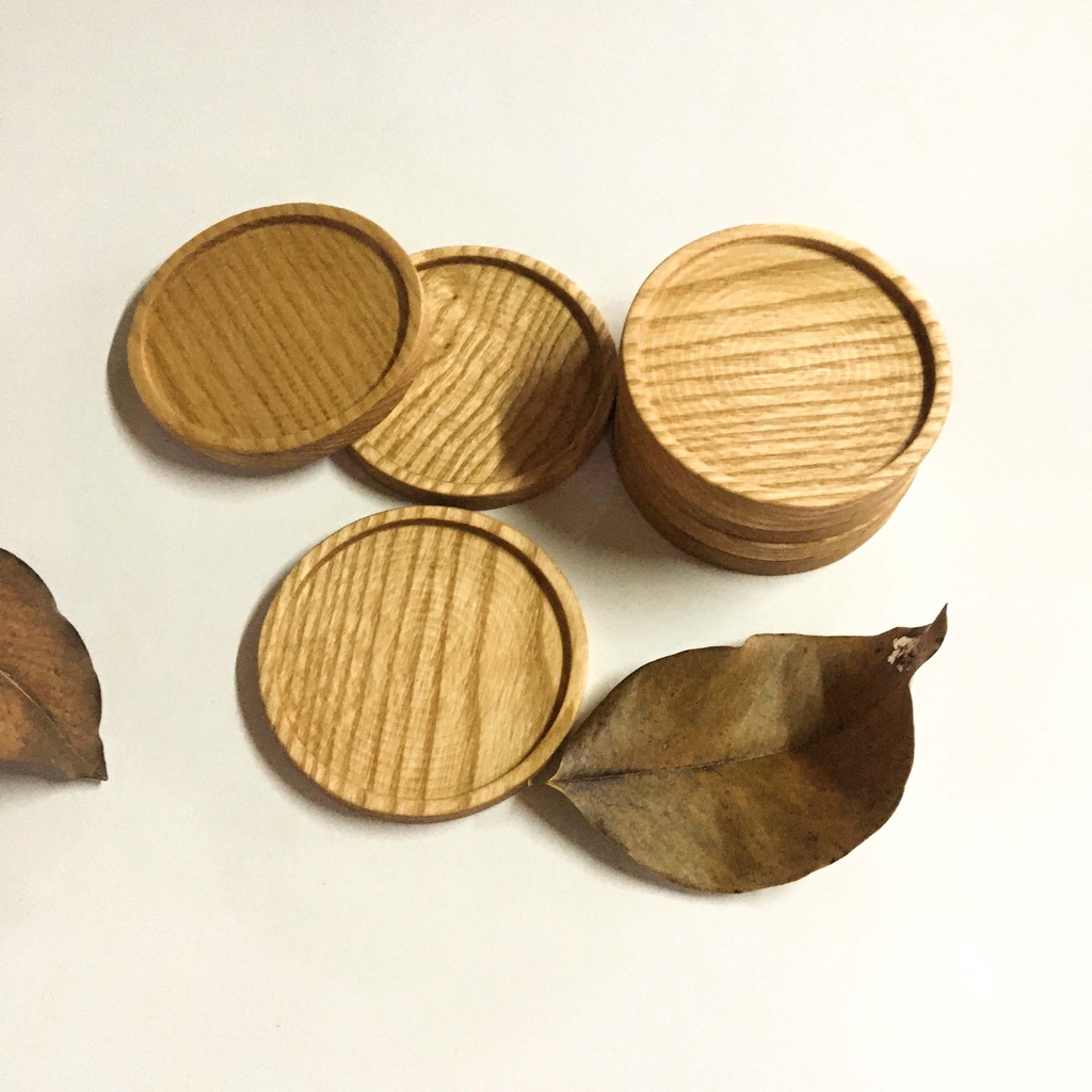 Giá Tốt_Đế Lót Ly Gỗ Decor Hình Tròn Đa Năng Nhỏ Xinh Xắn