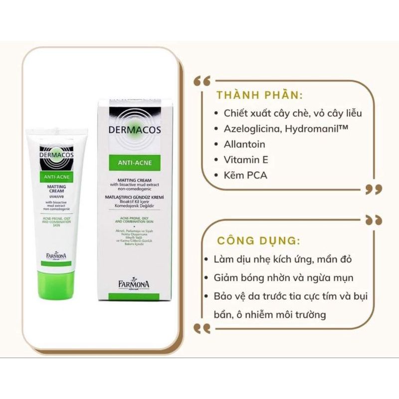 Kem Dưỡng Giảm Bóng Nhờn  - Farmona Dermacos Anti Acne Matting Cream
