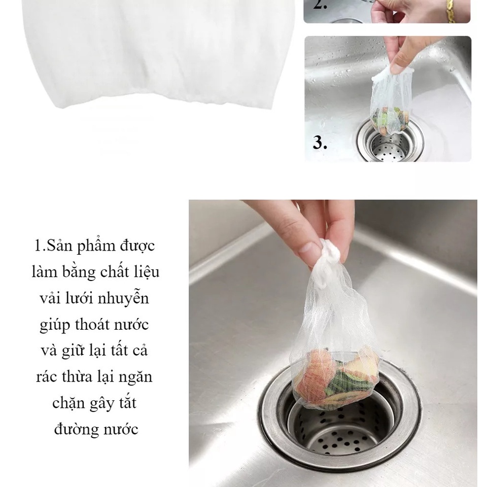 Set 100 túi lọc bồn rửa bát Loại 1 siêu dai tốt sử dụng cho bồn rửa chén