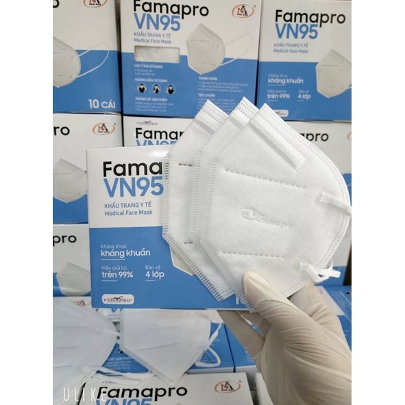 Hộp 10 Khẩu Trang Y Tế N95 FAMAPRO Chính Hãng Cao Cấp Nhiều Màu