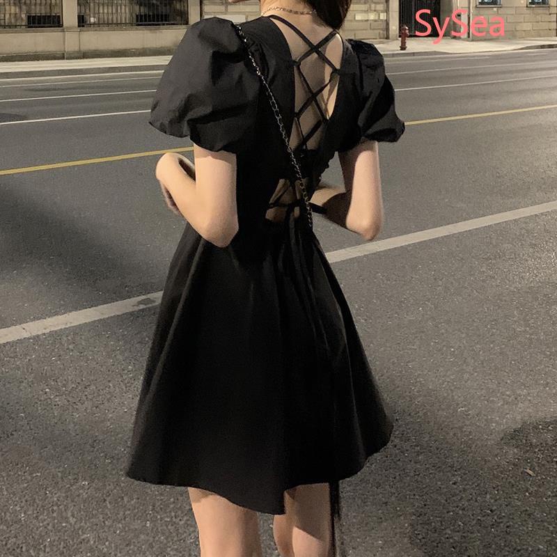  Đầm tay phồng hở lưng phong cách Pháp thời trang mùa hè dành cho nữ | BigBuy360 - bigbuy360.vn