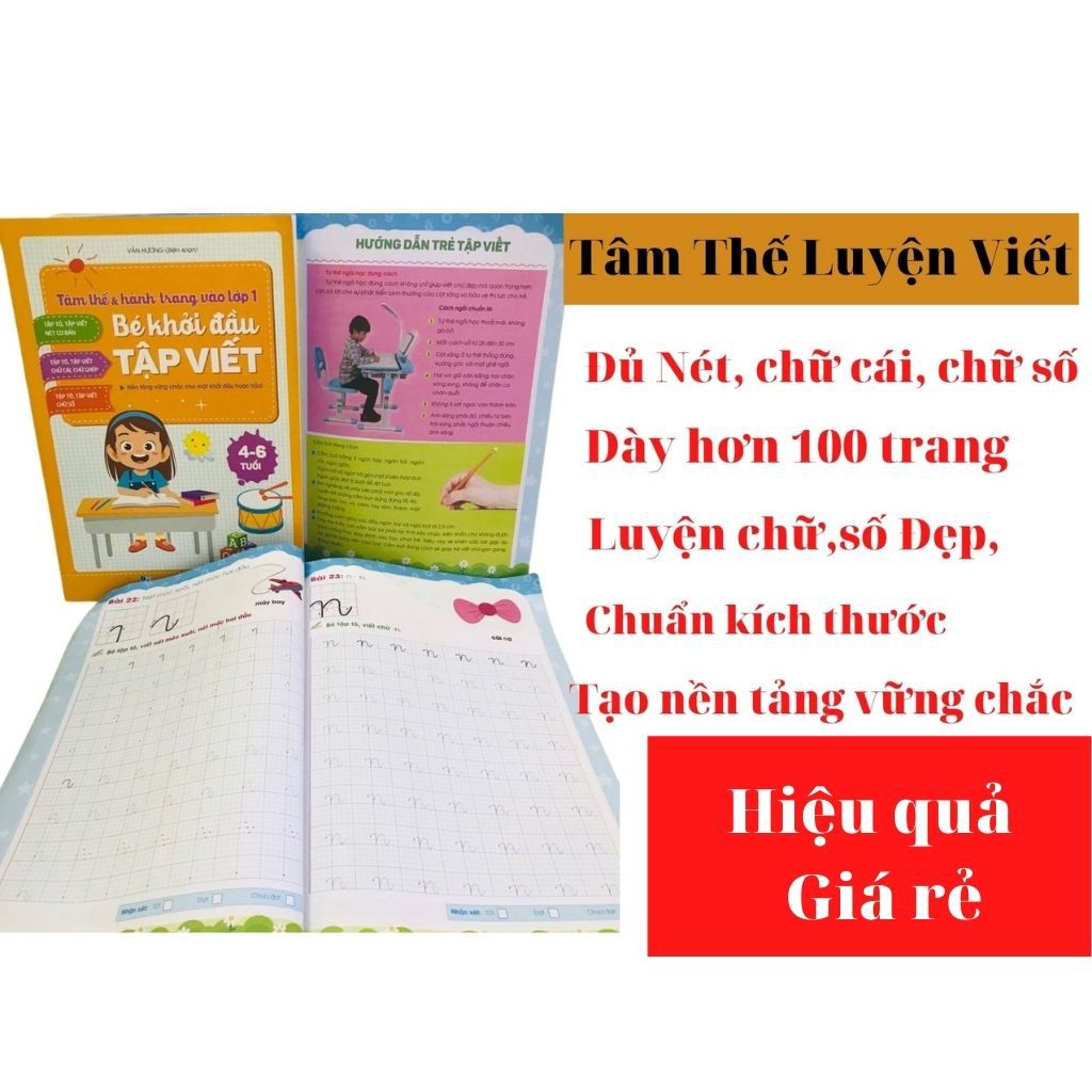 Tập Viết Cho Bé - Luyện Viết Chữ Đẹp - Tâm Thế và Hành Trang Cho Bé Vào Lớp 1 [Shop Mẹ Mốc]