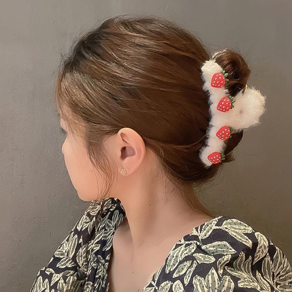 Kẹp tóc hình chú gấu/ dâu tây phong cách Hàn Quốc dễ thương thời trang thu đông cho nữ