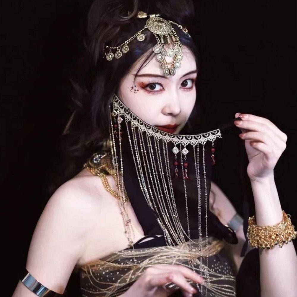 Mạng Che Mặt Chống Tia Cực Tím Phối Tua Rua Phong Cách Hanfu Cổ Điển|Phụ Kiện Hán Phục Phong Cách Trung Hoa
