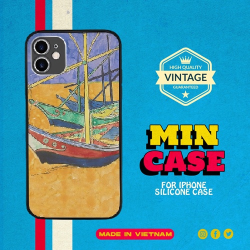 Ốp Điện Thoại Iphone 13 MINI Van Gogh Boats Collage Art Pop Art viền vuông MIN CASE cho SAMSUNG A20 A31 PAP20211424