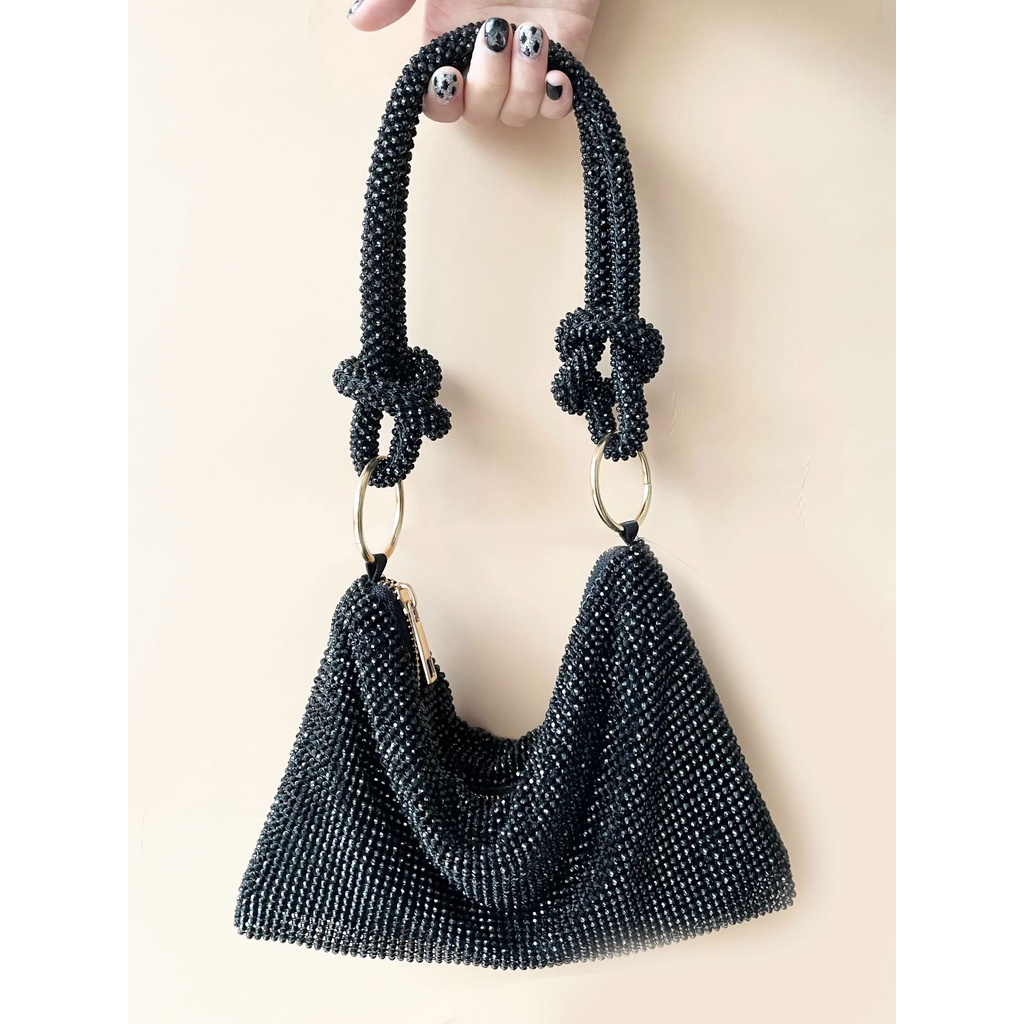 Túi Đeo Vai Đính Đá Kim Cương Lấp Lánh Thời Trang Mới Cho Nữ