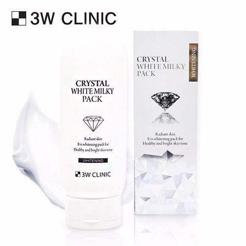 Kem ủ trắng 3W Clinic Whitening Crystal White Milky Pack Tone Up 200ml