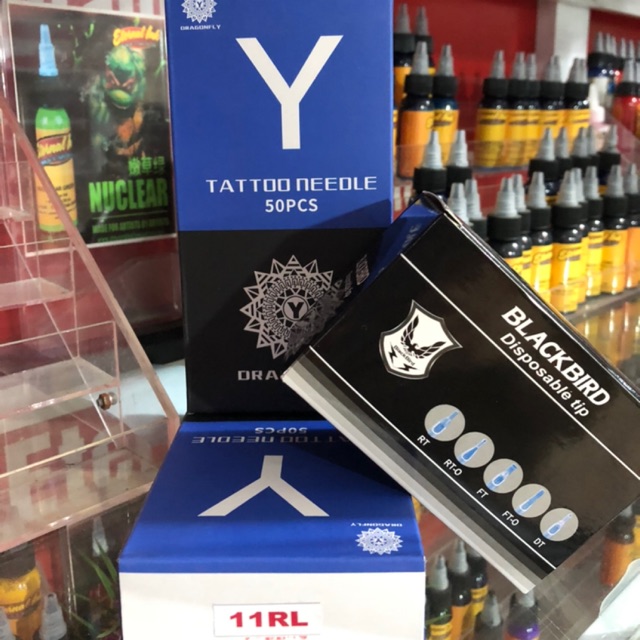 50 kim xăm tattoo 11RL kèm ngòi nhựa dẫn kim