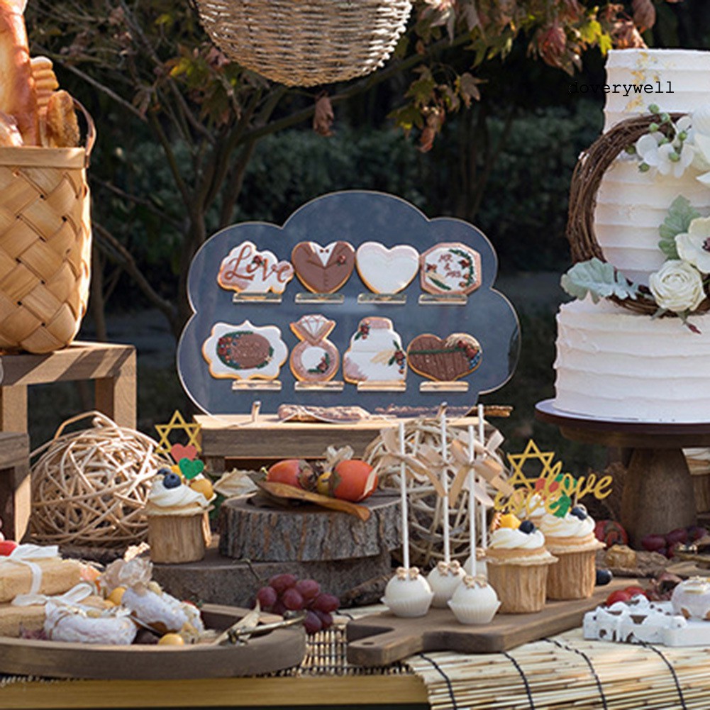 Giá Đỡ Trưng Bày Bánh Kẹo Hình Đám Mây Bằng Nhựa Acrylic Trong Suốt