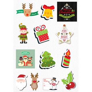 Sticker noel/ hình dán noel combo 30 sticker