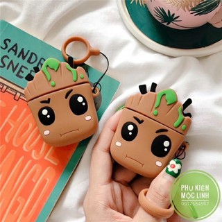 ☘️Tặng kèm móc treo☘️Case Airpod 1 2- Vỏ bao bọc Baby Groot Cover đựng tai nghe không dây Airpods Avengers