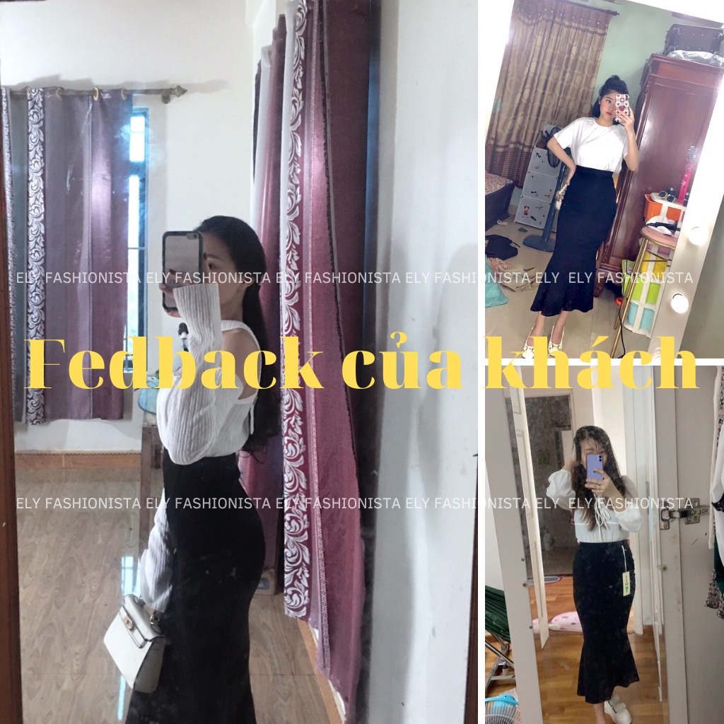 Chân Váy Dài Đuôi Cá Jean công sở chất thun tăm bozip cao cấp dày dặn siêu mềm co giãn tôn dáng ELY101