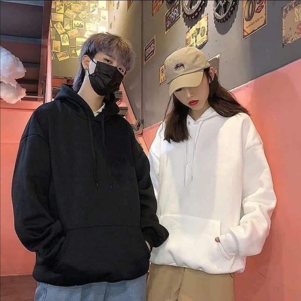 Áo Hoodie nam nữ trắng đen trơn vãi nỉ bông cao cấp unisex dáng rộng đẹp không quá dày THE-QUALITY HD101 | BigBuy360 - bigbuy360.vn