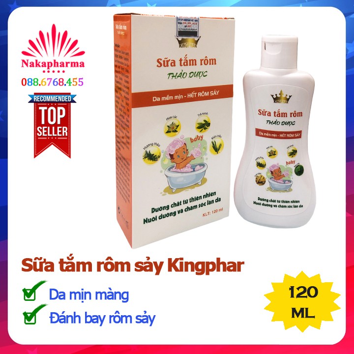 ✅ [10 TẶNG 1] Sữa tắm rôm sảy thảo dược Kingphar – Giúp da bé mềm mịn, hết rôm sảy, mụn nhọt, mẩn ngứa, hăm tã