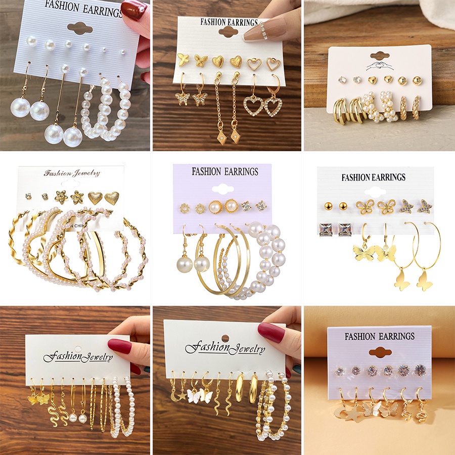 Set 6 Khuyên Tai Nữ Thời Trang Vintage
