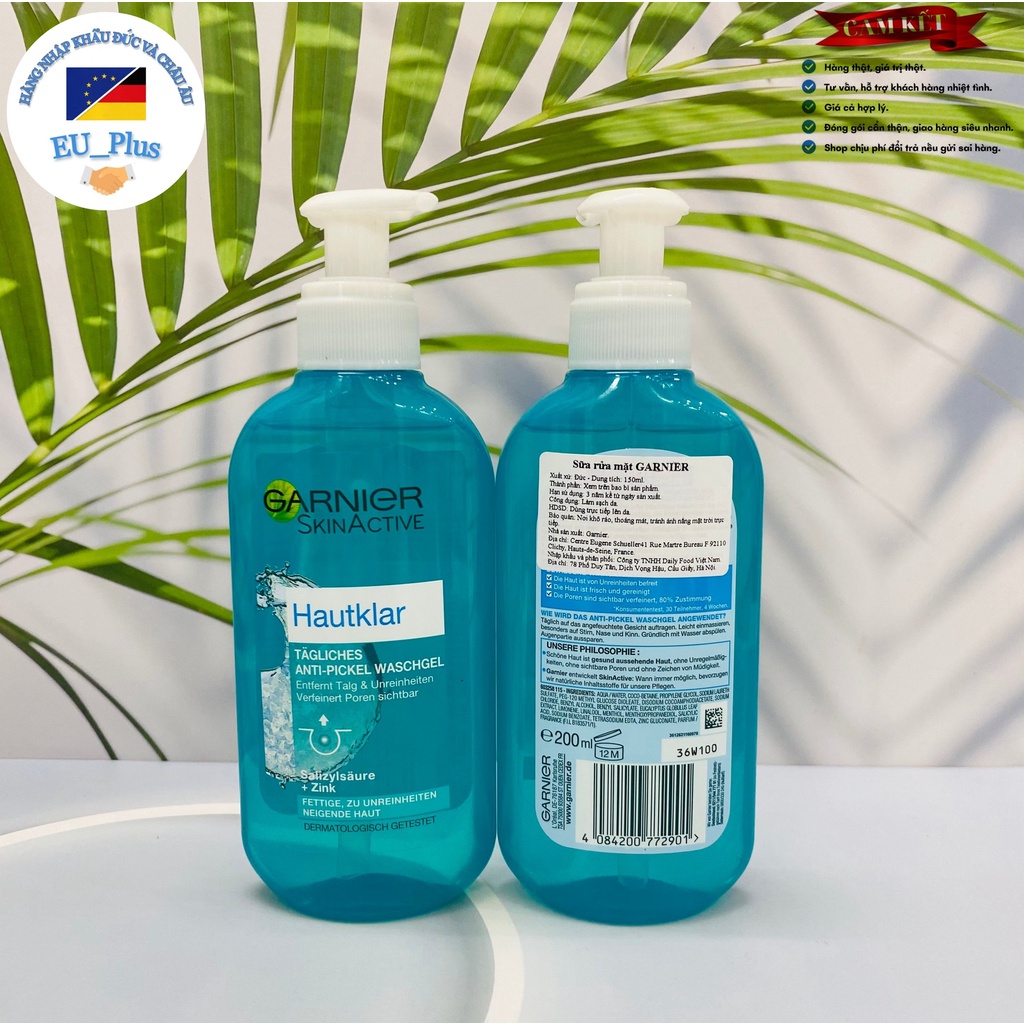 Sữa Rửa Mặt Garnier Hautklar Cho Da Mụn, 200ml - Đức