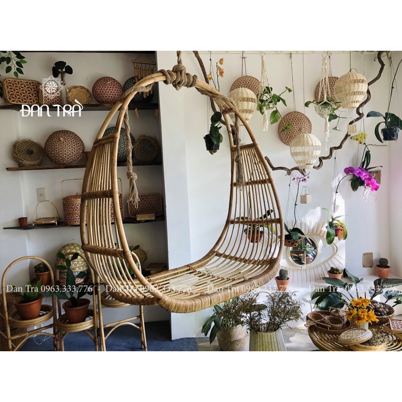 Xích Đu Mây Giọt Nước Vintage, Xích Đu Mây Thư Giãn, Ghế Treo Mây Tre, Ghế Mây ĐAN TRÀ, Nội thất Mây Tre Đan
