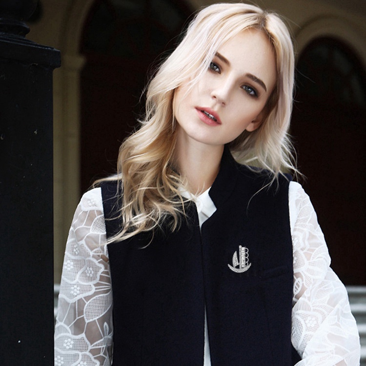 Ghim Cài Áo Hình Thuyền Buồm Đính Đá Thời Trang Nhật Hàn Cho Nam Nữ