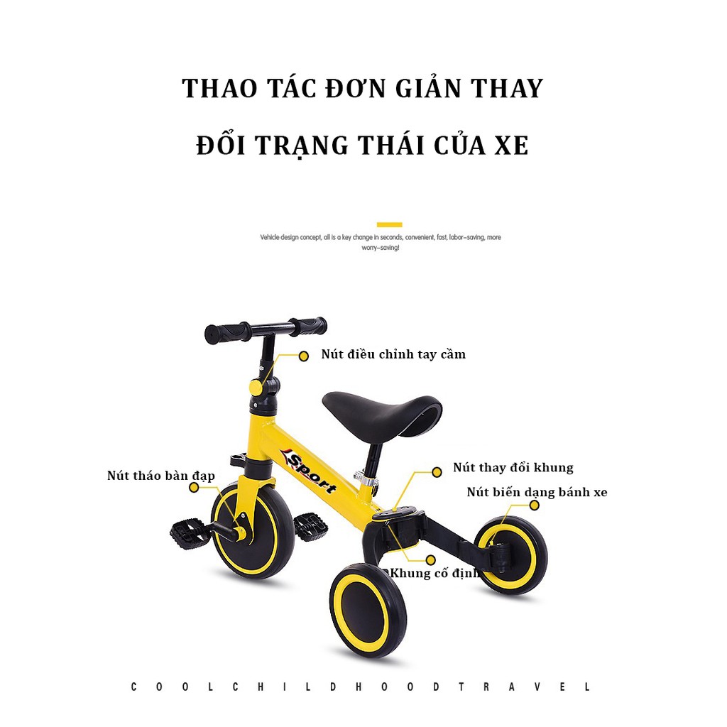 [Deal Sốc] [Hàng Cao Cấp] Xe đạp 3 bánh trẻ em đa năng 3 Tác Dụng Từ 2-6 Tuổi