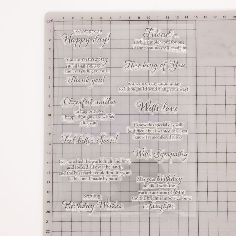 Con dấu silicone trong suốt in chữ Happy Day dùng để trang trí thiệp