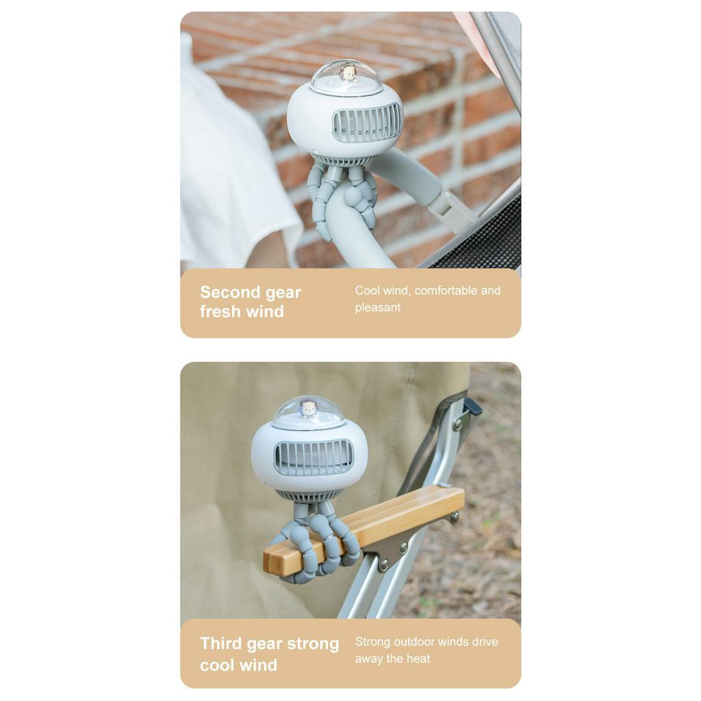 Quạt Sạc usb Cầm Tay Hình Bạch Tuộc Xinh Xắn