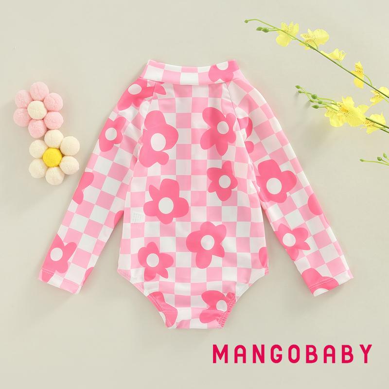 Bộ Đồ Bơi Một Mảnh Tay Dài In Họa Tiết Hoa Phối Khóa Kéo Dành Cho Bé Gái