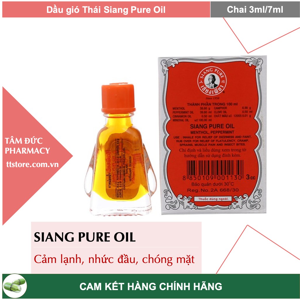 Dầu Gió Thái Nước Vàng Siang Pure Oil Dầu Thái Đỏ