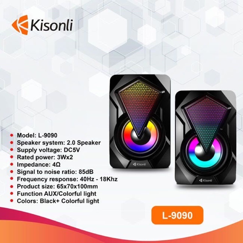 Loa vi tính Kisonli l-9090 LED RGB cực đẹp - nghe nhạc hay