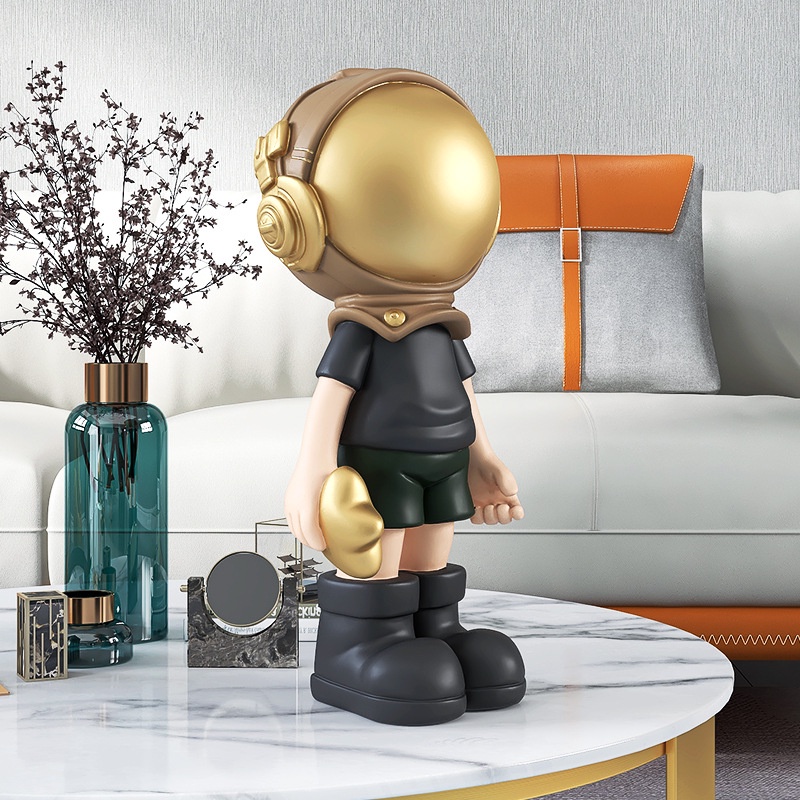 Tượng LOVIVER mô hình phi hành gia nhí cầm bóng dùng để trang trí