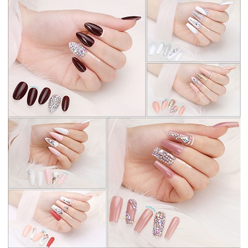 Móng úp thiết kế by NAILSTIK, Nail pha lê lấp lánh TẾT 2022