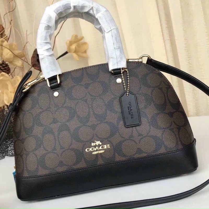 Túi hến Coach dark brown