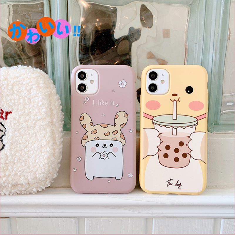 Ốp điện thoại tpu mềm hình trà sữa trân châu cho