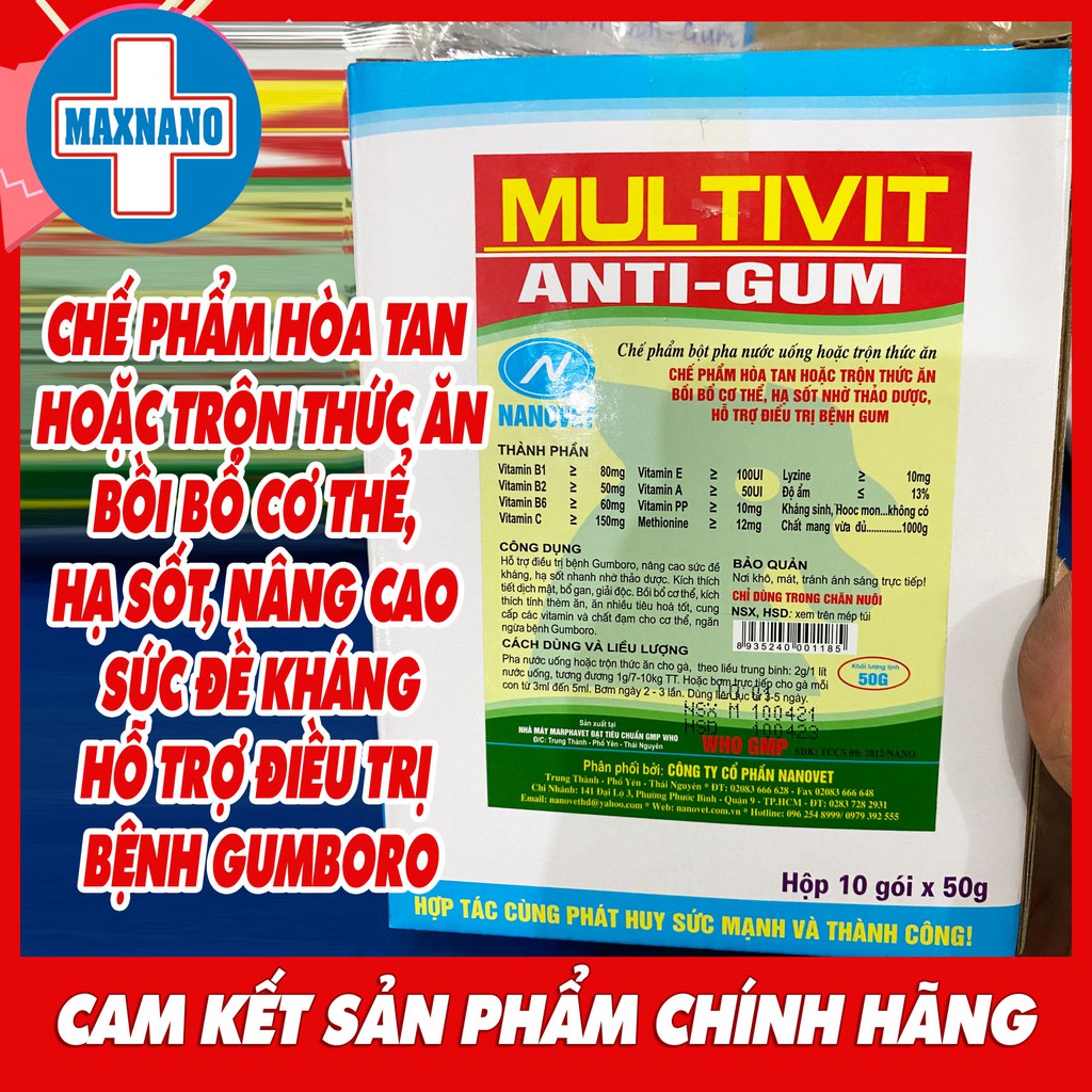 Gói 50g Antigum-NANOVET bồi bổ cơ thể, nâng cao sức đề kháng, bố sung khoáng chất