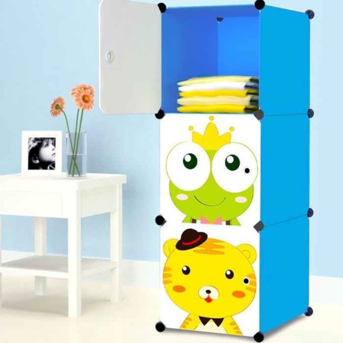 [Hàng Chất Lượng] Tủ Nhựa Ghép Tiện Ích 3 Ngăn Tặng Kèm Búa Và Chốt